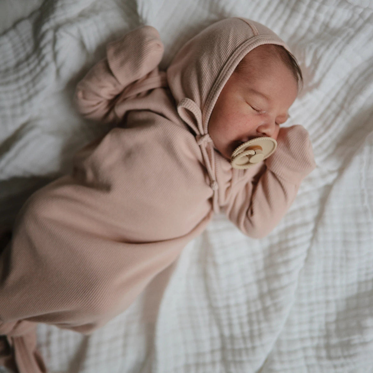 Baby Ribbed Bonnet Hat