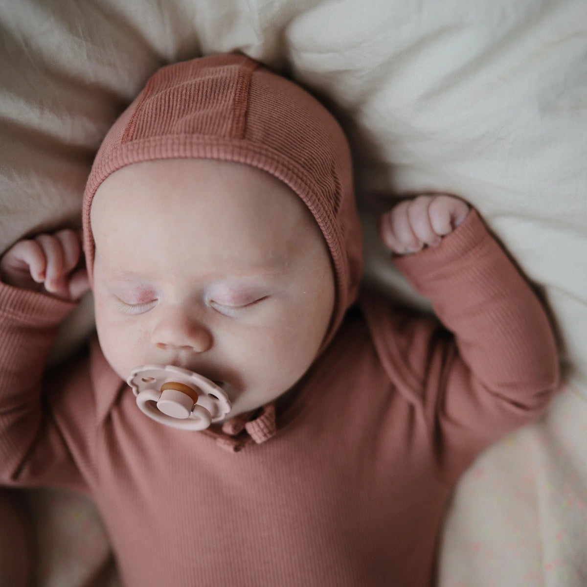 Baby Ribbed Bonnet Hat