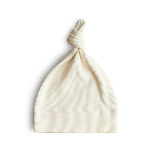 Ribbed Organic Cotton Baby Beanie - 0-3 Months