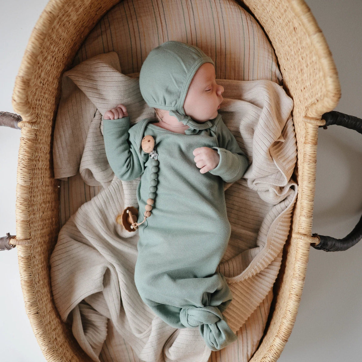 Baby Ribbed Bonnet Hat