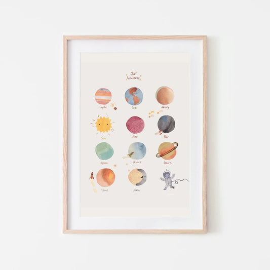 Affiche aquarelle pour chambre de bébé, 18 x 24 po