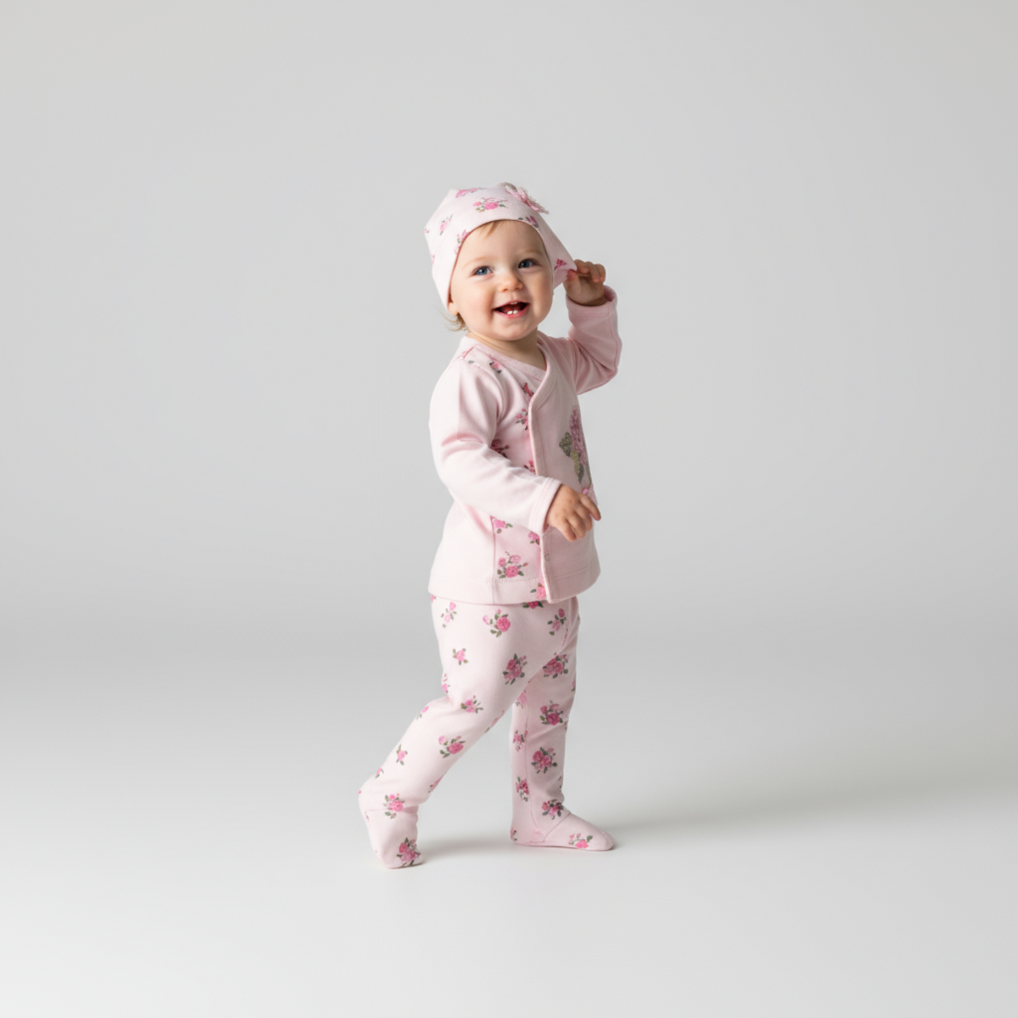 Ensemble 3 pièces nouveau-né Rosy Rose