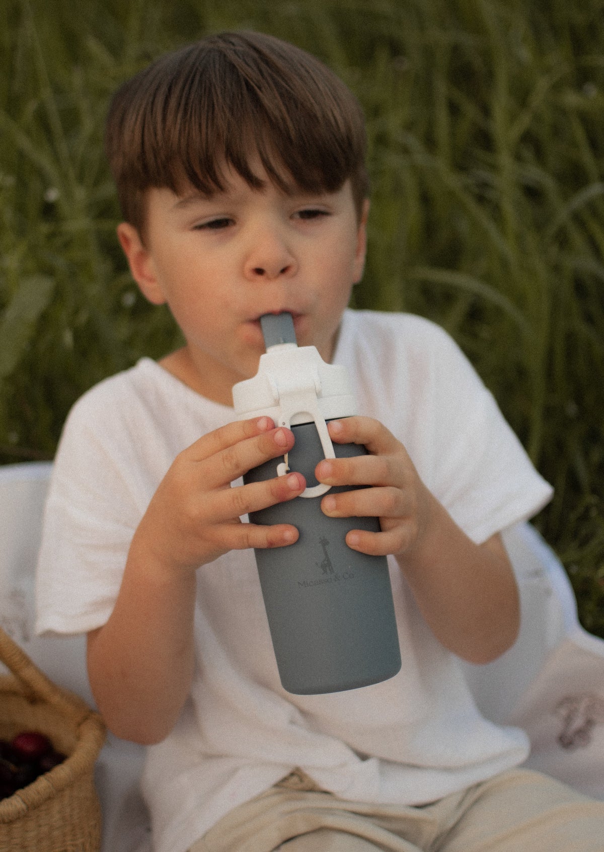 Bouteille d'eau en silicone pour enfants 450 ml – Sans BPA, étanche et incassable