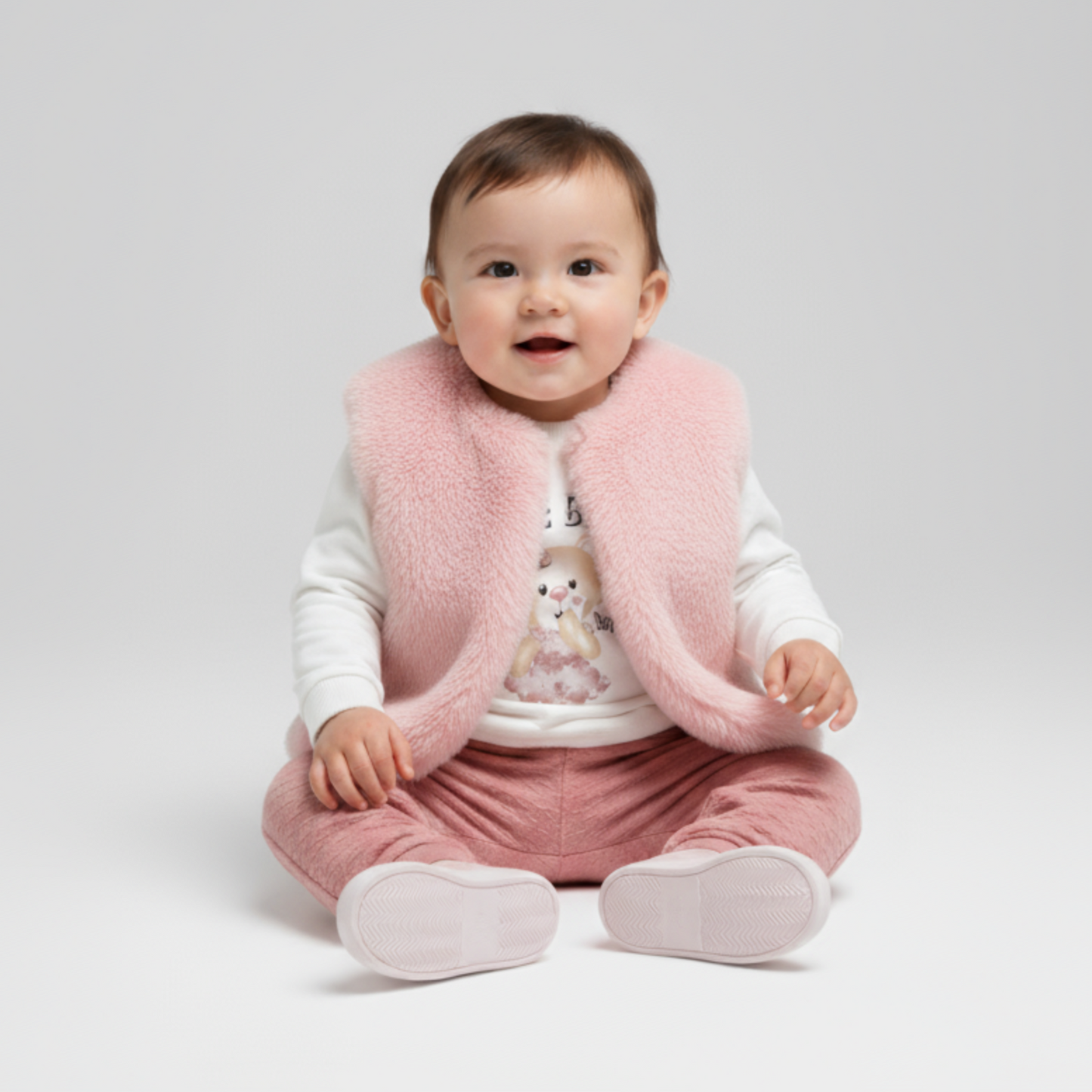 Ensemble jogging fille avec gilet Ours mignon