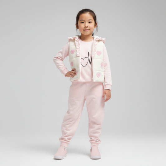 Ensemble de jogging Love Vest pour filles