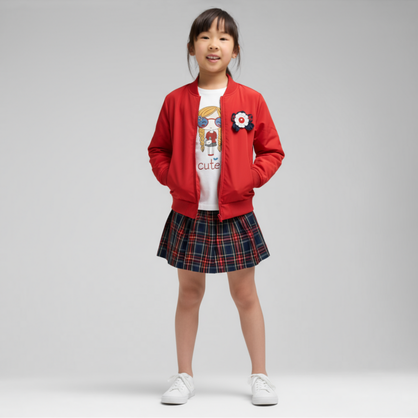 Stylish Square Girls Skirt Set