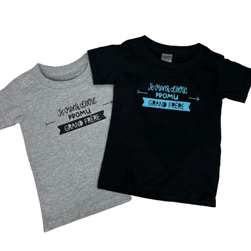 T-shirt 'je viens d'être promu grand-frère"