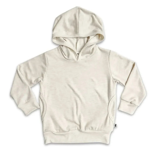 Sweat à capuche léger en bambou pour enfant avec poches latérales | Cendre