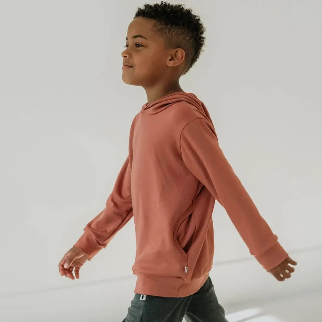 Hoodie léger en bambou pour enfant avec poches latérales | Noir