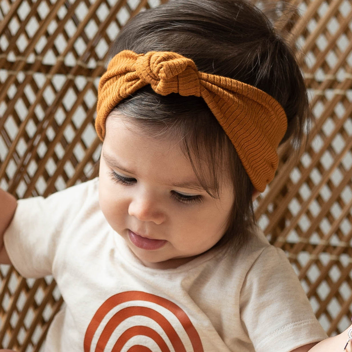 Turban côtelé en modal – Caramel