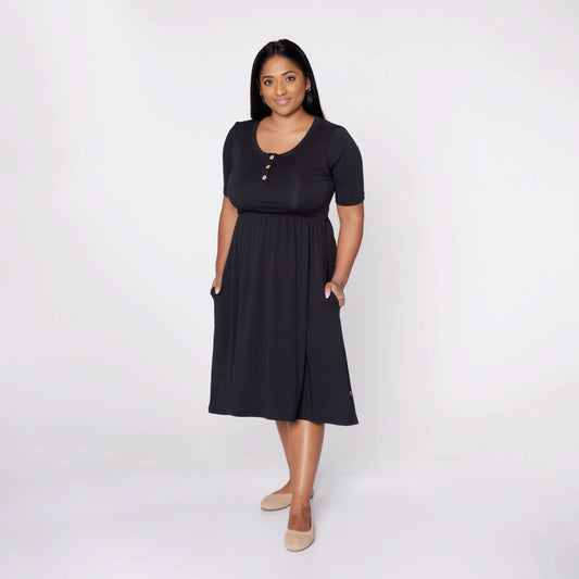 Robe Esme en bambou pour femme | Noir