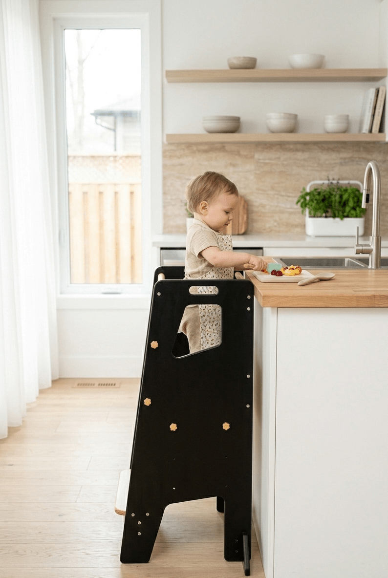 Tour d'apprentissage - Tabouret d'aide de cuisine - Noir