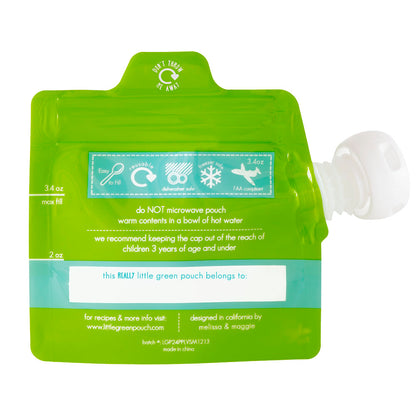 Really Little Green Pouch - 3.4 oz. (6 pack) || Très Petites Sachets Alimentaires Réutilisables – 3.4 oz. (Paquet de 6)