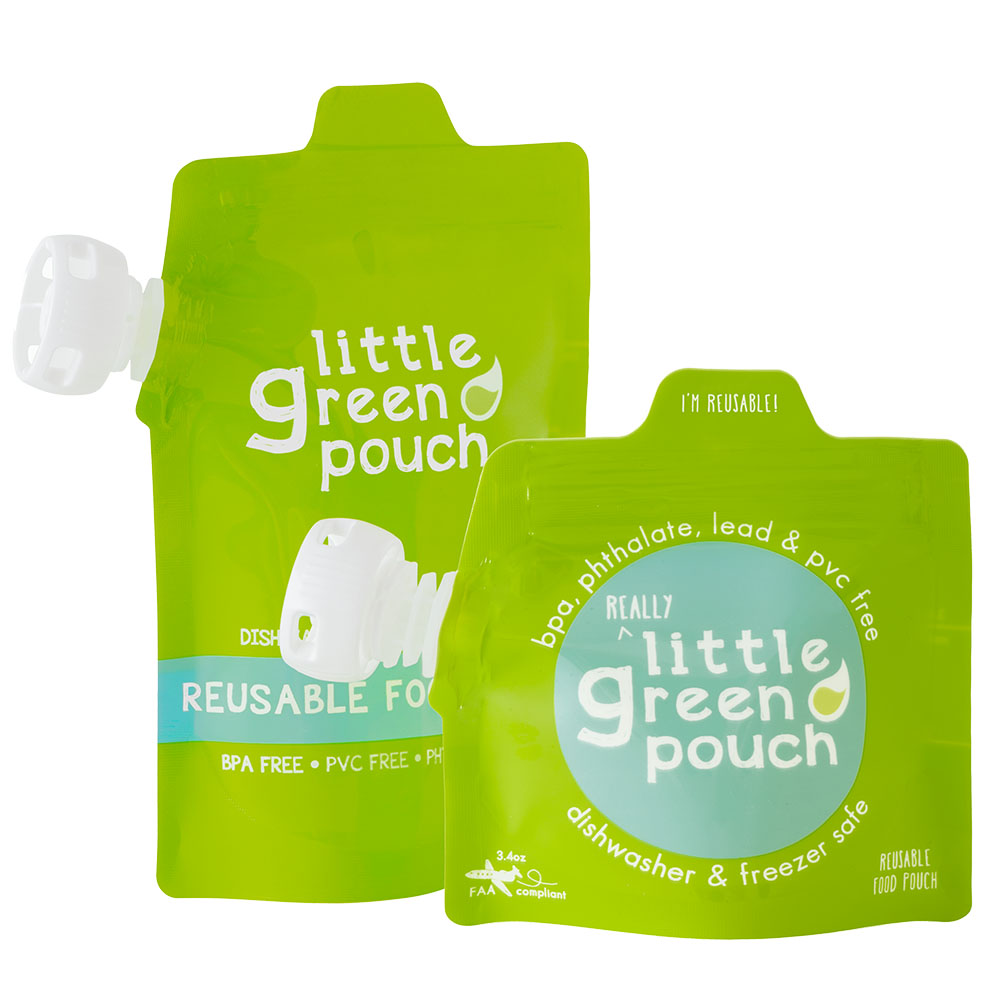Really Little Green Pouch - 3.4 oz. (6 pack) || Petites Pochettes Alimentaire Réutilisables – 3.4 oz. (Paquet de 6)