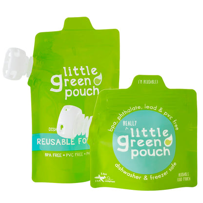 Really Little Green Pouch - 3.4 oz. (6 pack) || Très Petites Sachets Alimentaires Réutilisables – 3.4 oz. (Paquet de 6)