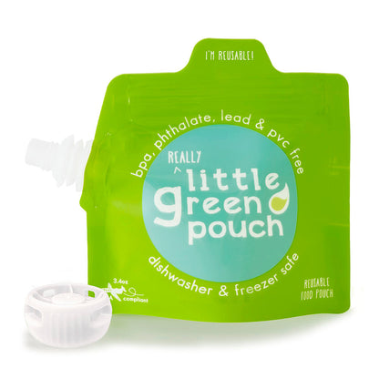 Really Little Green Pouch - 3.4 oz. (6 pack) || Très Petites Sachets Alimentaires Réutilisables – 3.4 oz. (Paquet de 6)