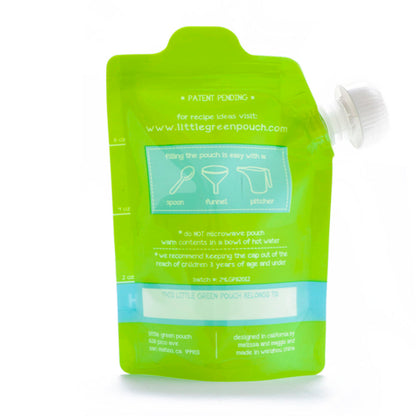 Little Green Pouch - 7oz. (4 pack) ||  Pochette Alimentaire Réutilisable – 7 oz. (Paquet de 4)