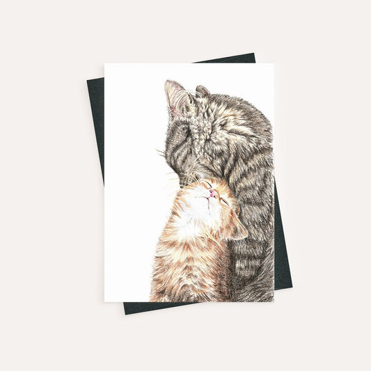 Maman chat avec son chaton - carte de vœux