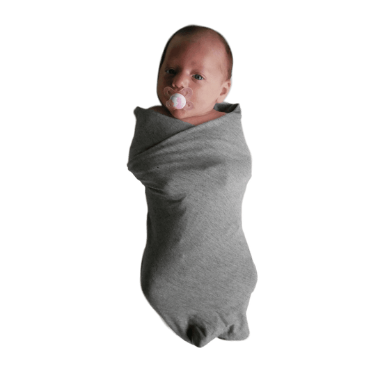 Beluga Perfect Bamboo Swaddle – Mckenzie, Medium Grey Micro-Stripe