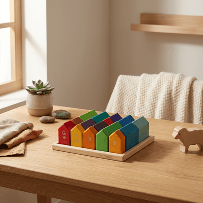 Jeu de maisons en bois Montessori