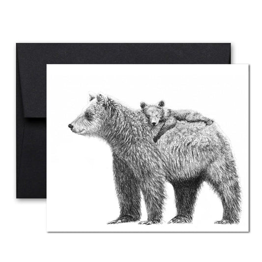 Carte de vœux Maman Ourse et son petit