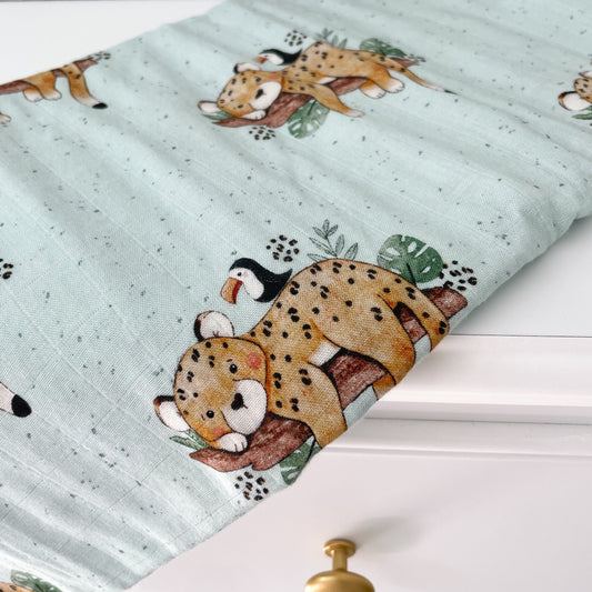 Leopard & Parrot 70% Bamboo Muslin