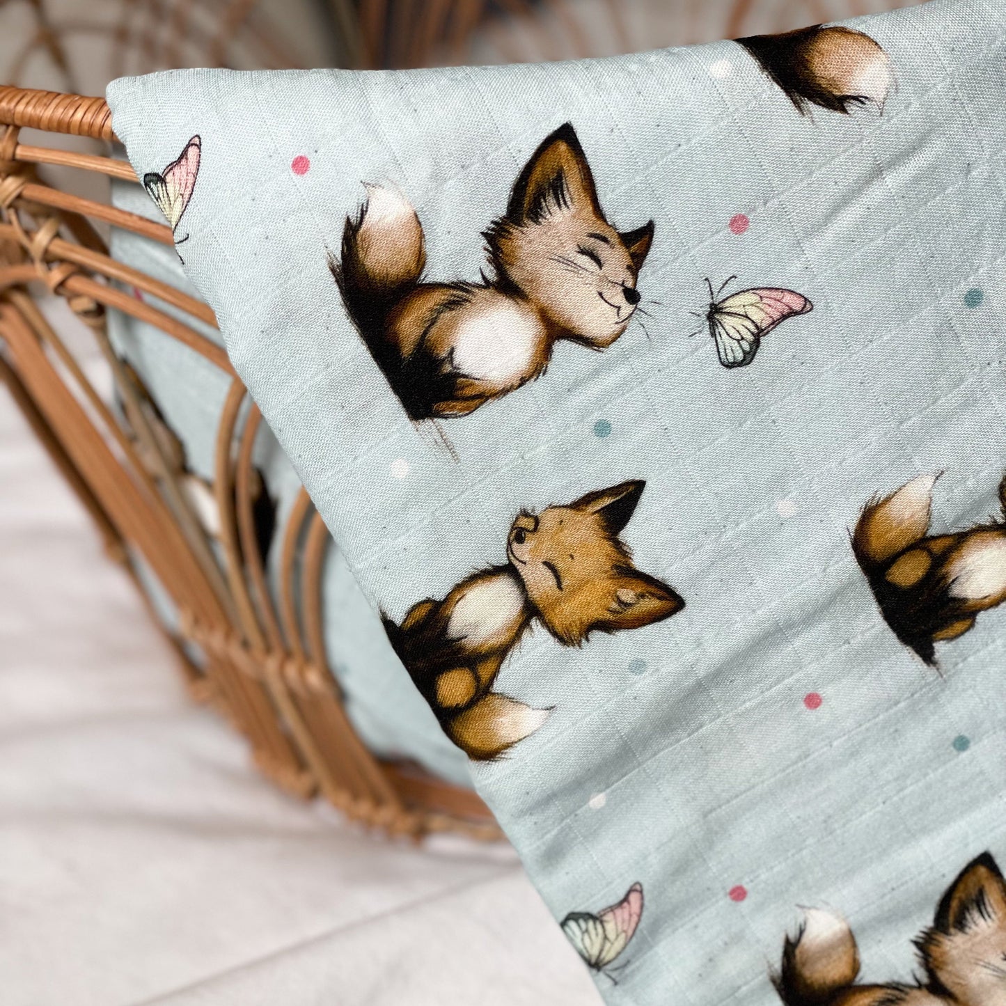 Mousseline 70% bambou - Petit renard