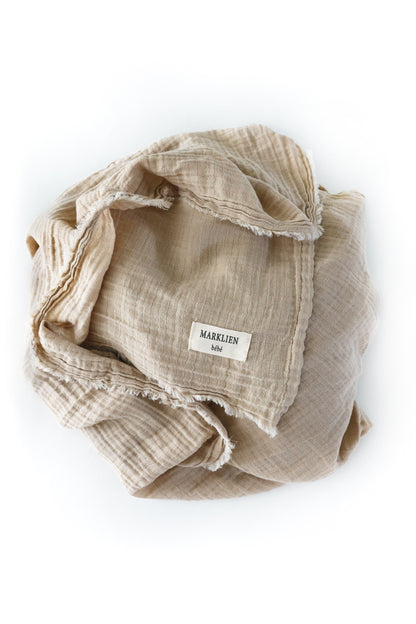 Lange en mousseline couleur sable