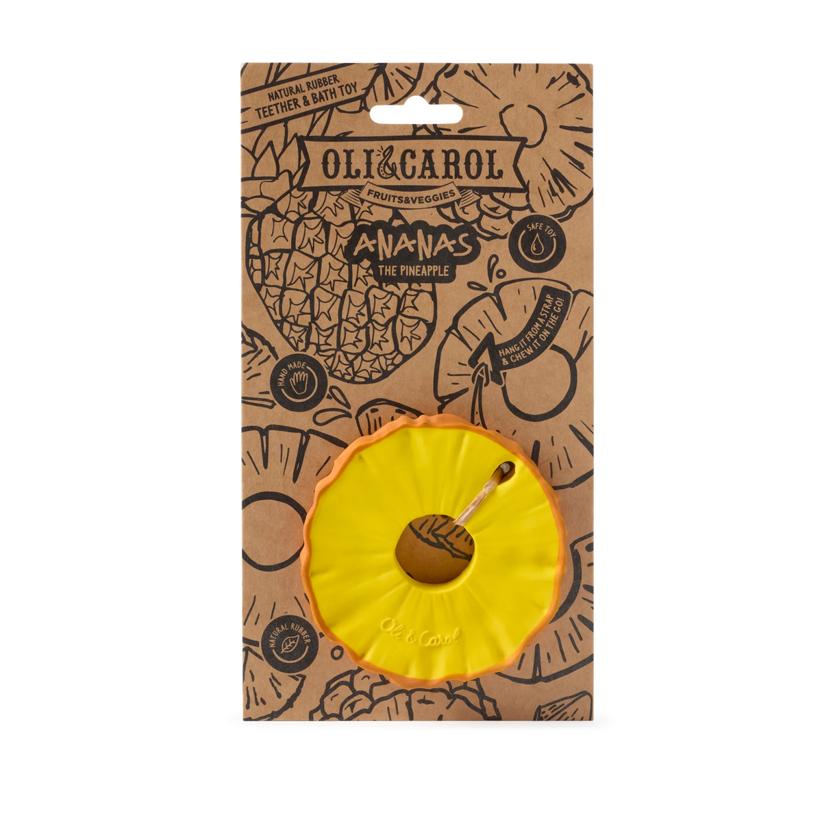 Ananas the Pineapple Natural Rubber Teether Toy