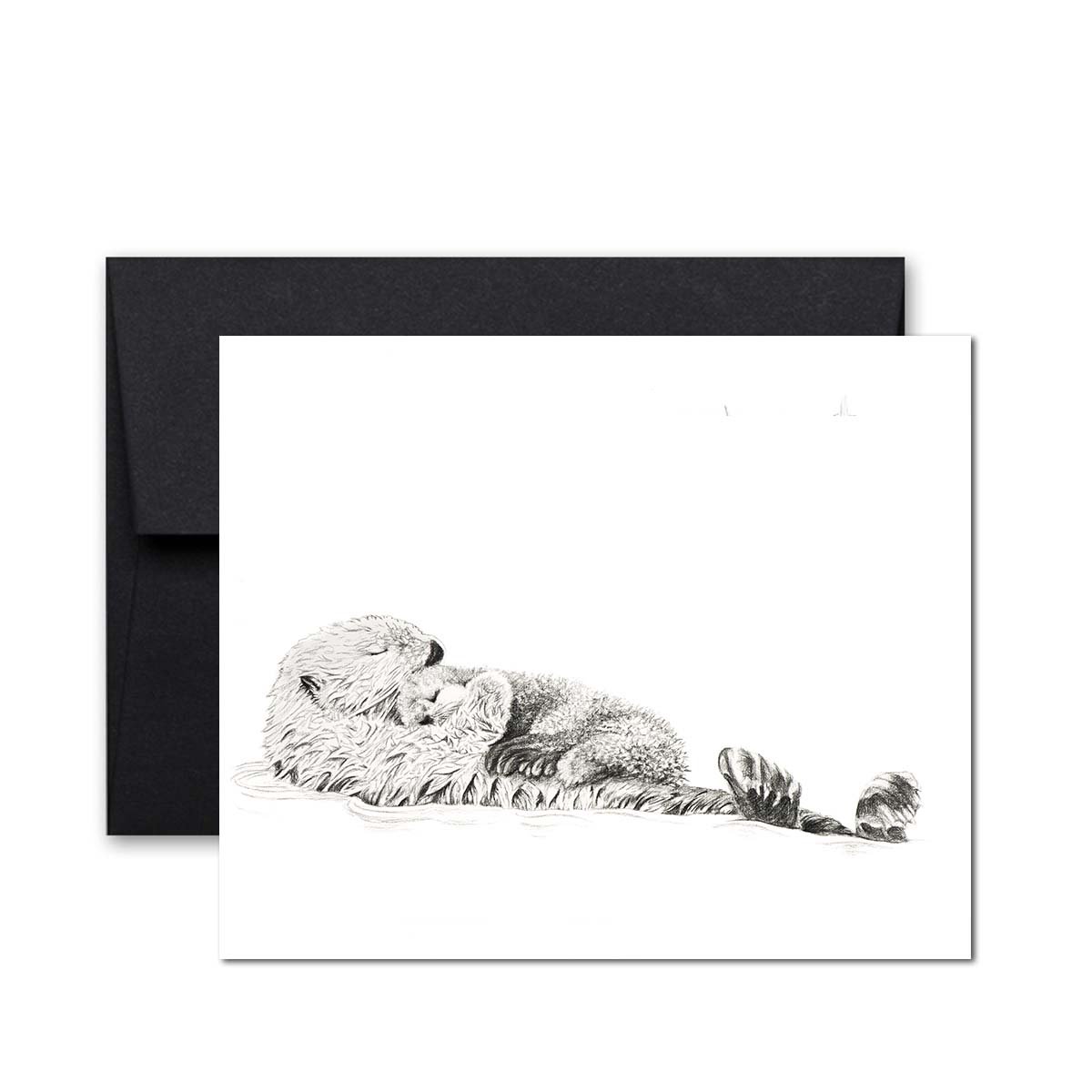 Carte de vœux Loutre avec bébé
