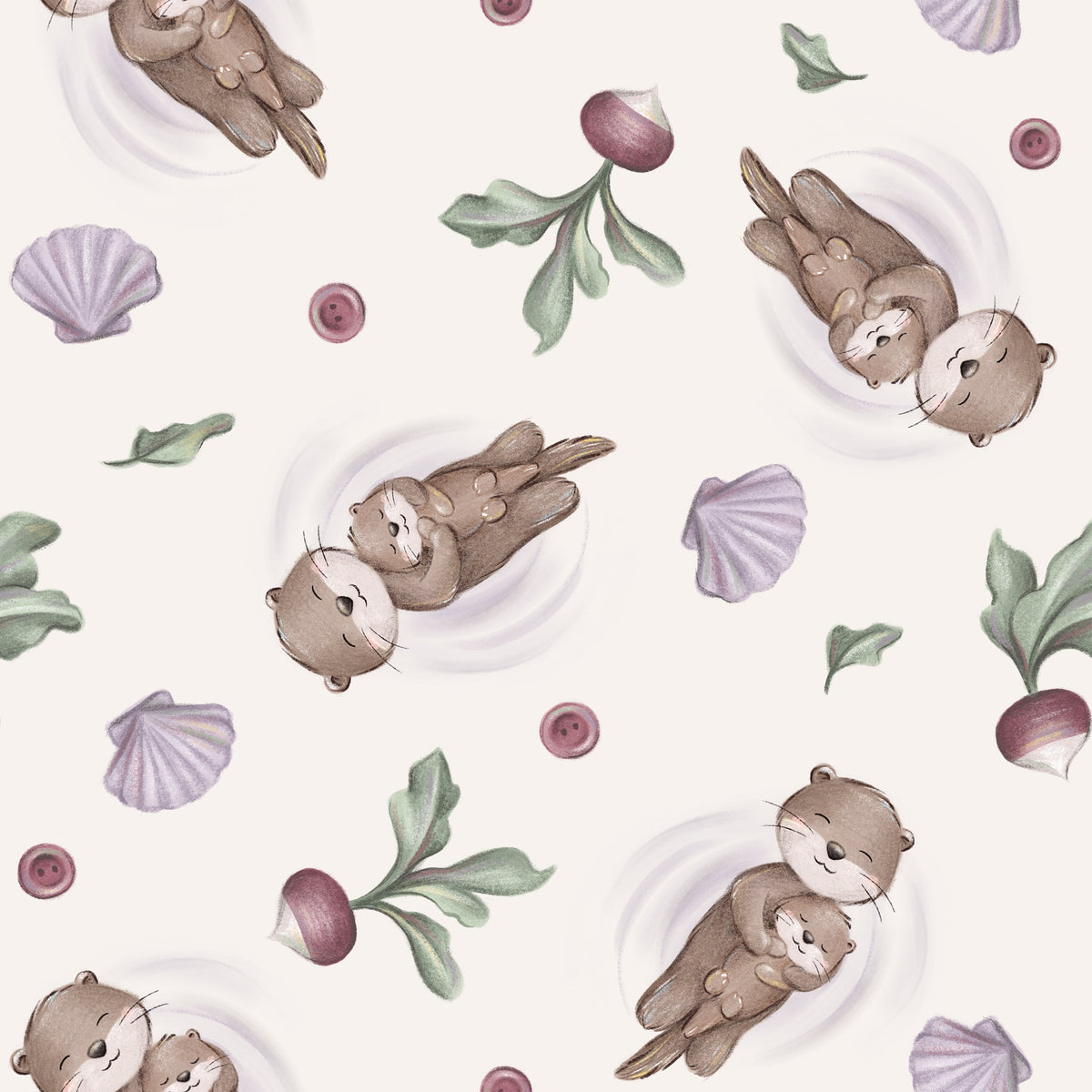 Doudou  polar ultra douce motifs loutres