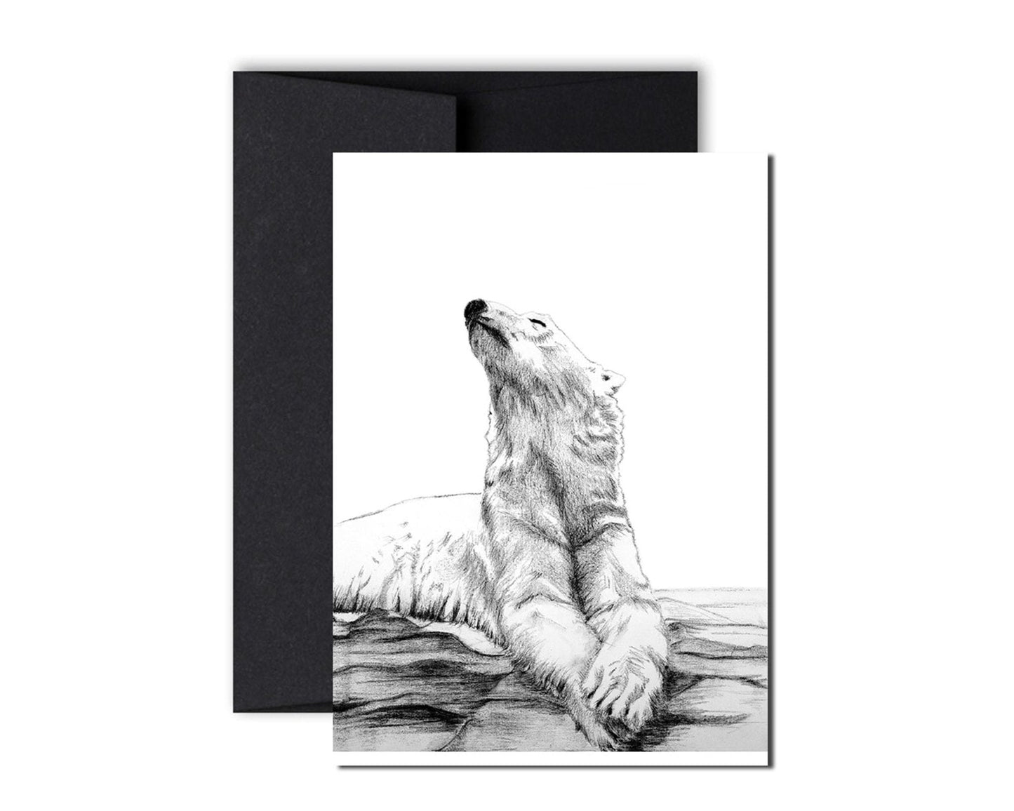 Carte de vœux Ours polaire prenant un bain de soleil