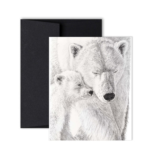 Carte de vœux Ours polaire et son petit