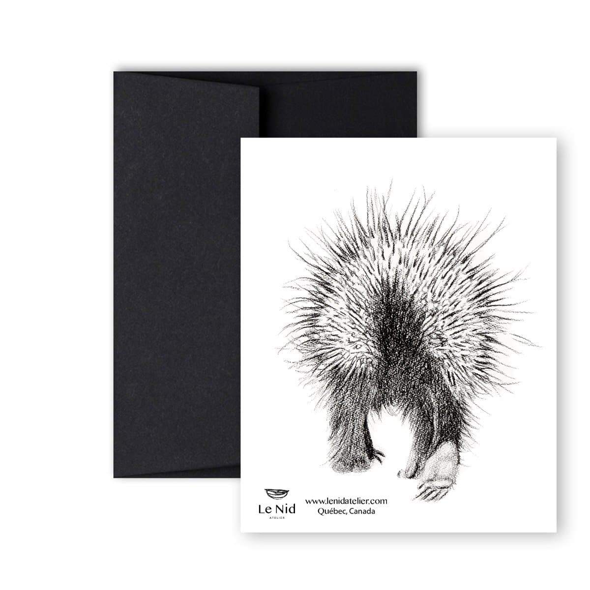 Carte de vœux Hérisson recto-verso