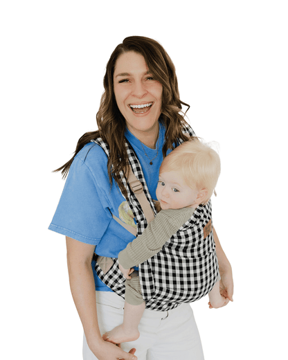 Beluga Cove Baby Carrier – Gingham, Black and White