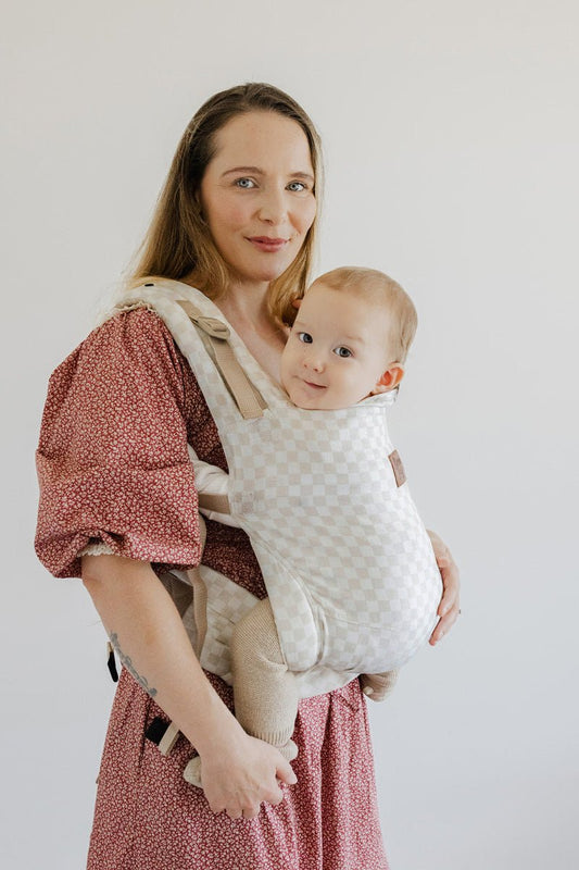 Beluga Cove Baby Carrier – Tan Checkers