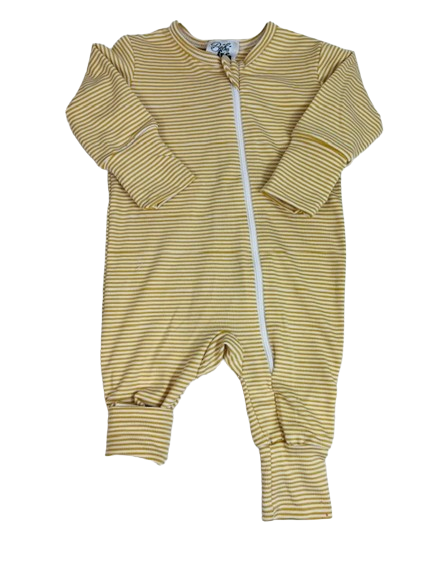 1 pièce évolutif à zip en bambou rayé jaune