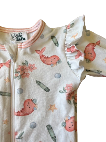 Shrimp & Crayon Grow-with-Me Zip Romper