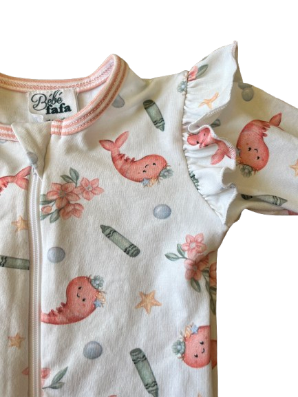 Shrimp & Crayon Grow-with-Me Zip Romper
