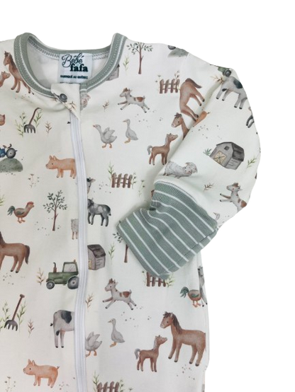 Une-pièce évolutif à zip à motifs de ferme