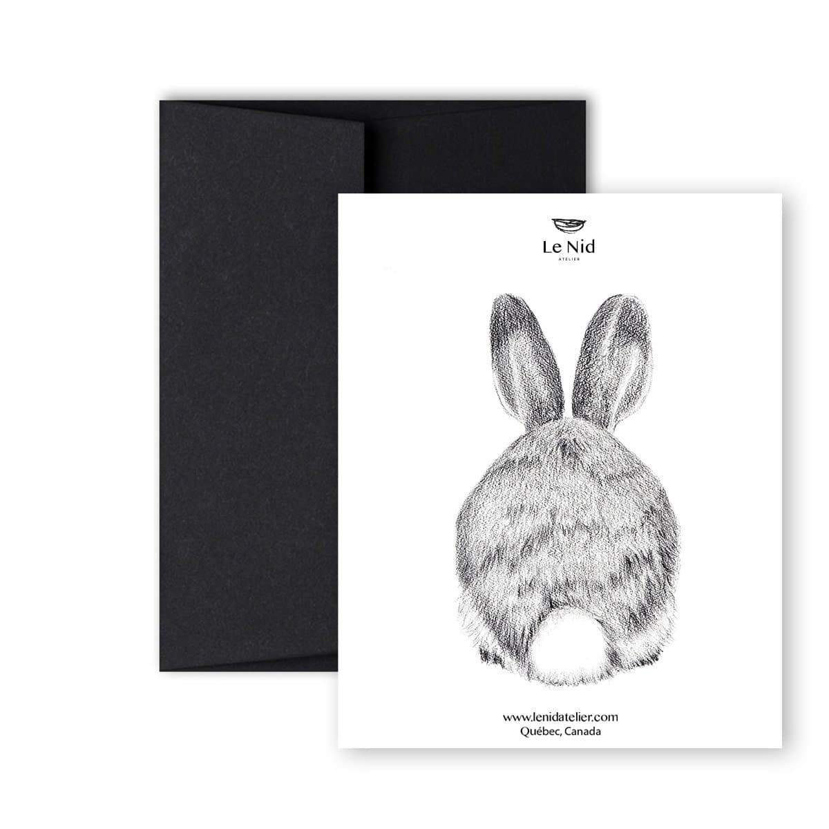 Carte de vœux lapin recto verso