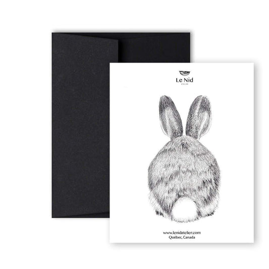 Carte de vœux lapin recto verso
