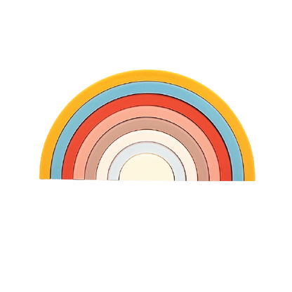 Empileur Arc-en-ciel en Silicone - Jaune 8 pièces