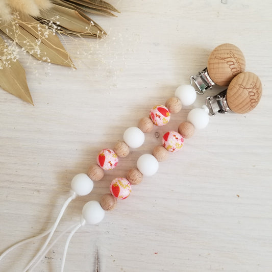 Attache-suce Bois - Motif - Fraise et abeille