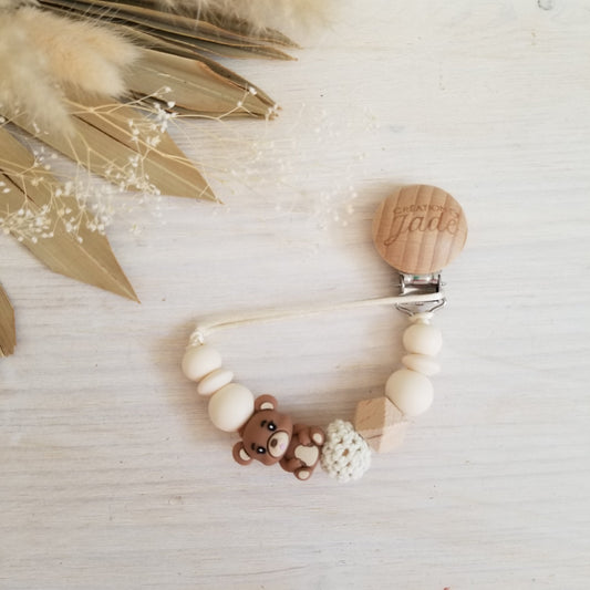 Attache-suce Bois - Ourson mignon