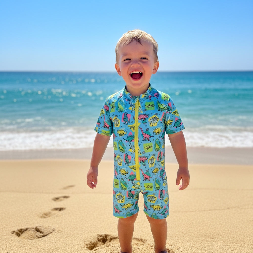 Maillot de bain rétro dinosaures