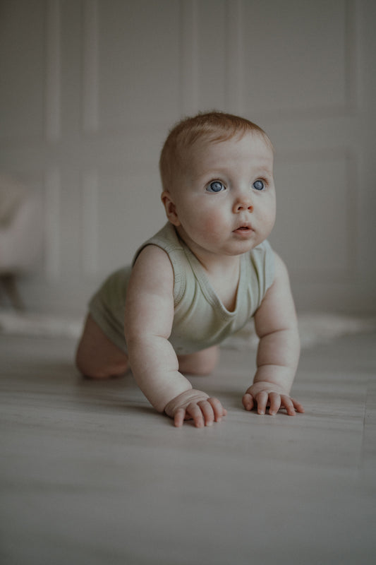 Pointelle Romper - Light Sage