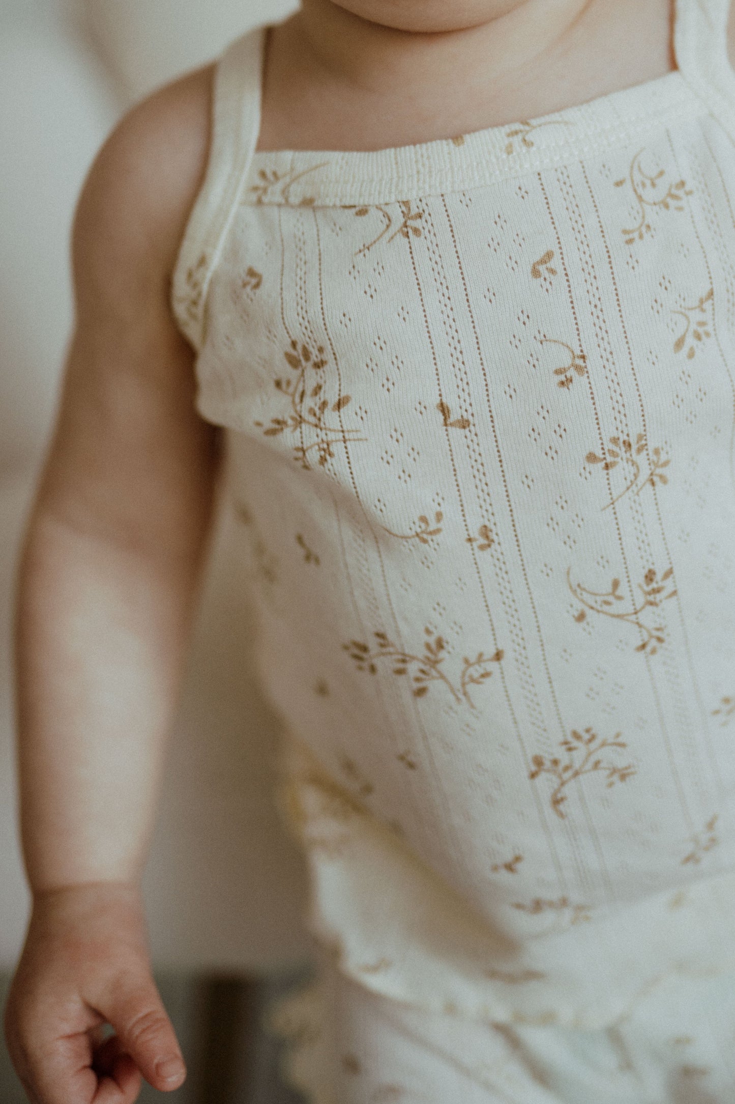 Pointelle Print Short Set - Creamy Beige
