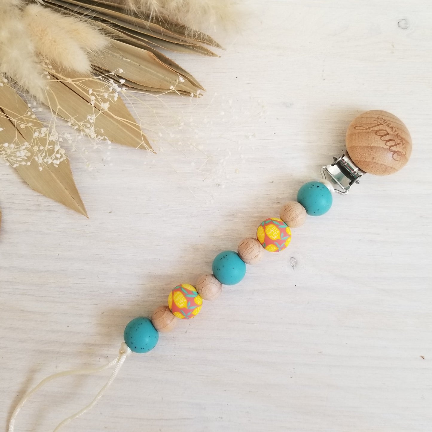 Attache-suce Bois - Motif - Citron