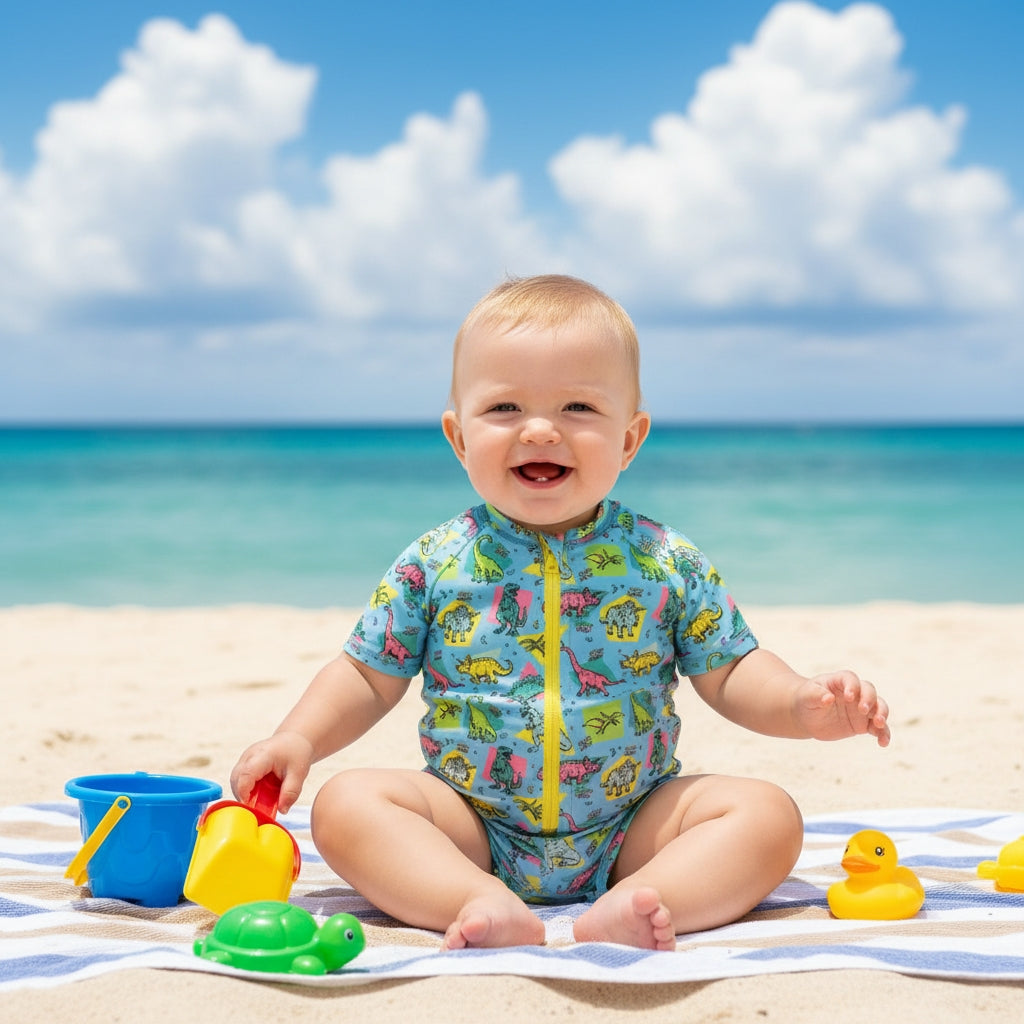 Maillot de bain rétro dinosaures